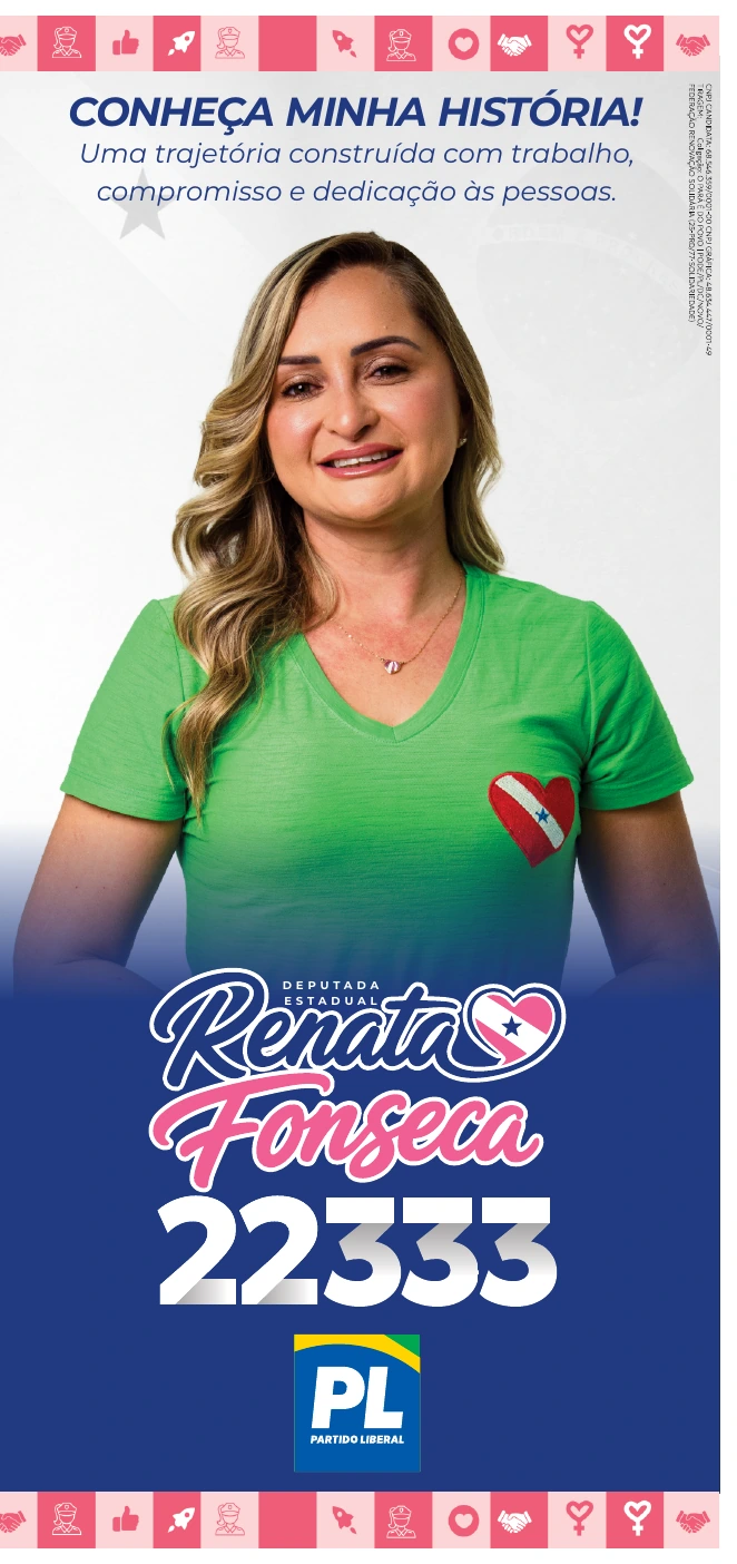 Capa: Conheça minha história, Deputada Estadual Renata Fonseca, número 22333